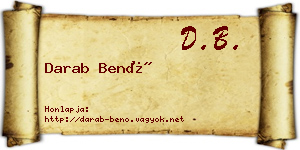 Darab Benő névjegykártya