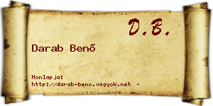 Darab Benő névjegykártya